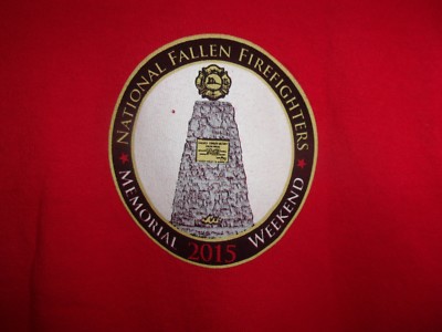 National Fallen Firefighters red XL t shirt Memorial 2015
