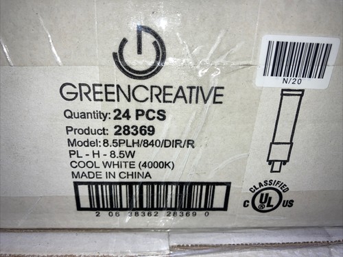 Box of 24 Green Creative 28369 8.5W LED 4 Pin Horizontal Mou