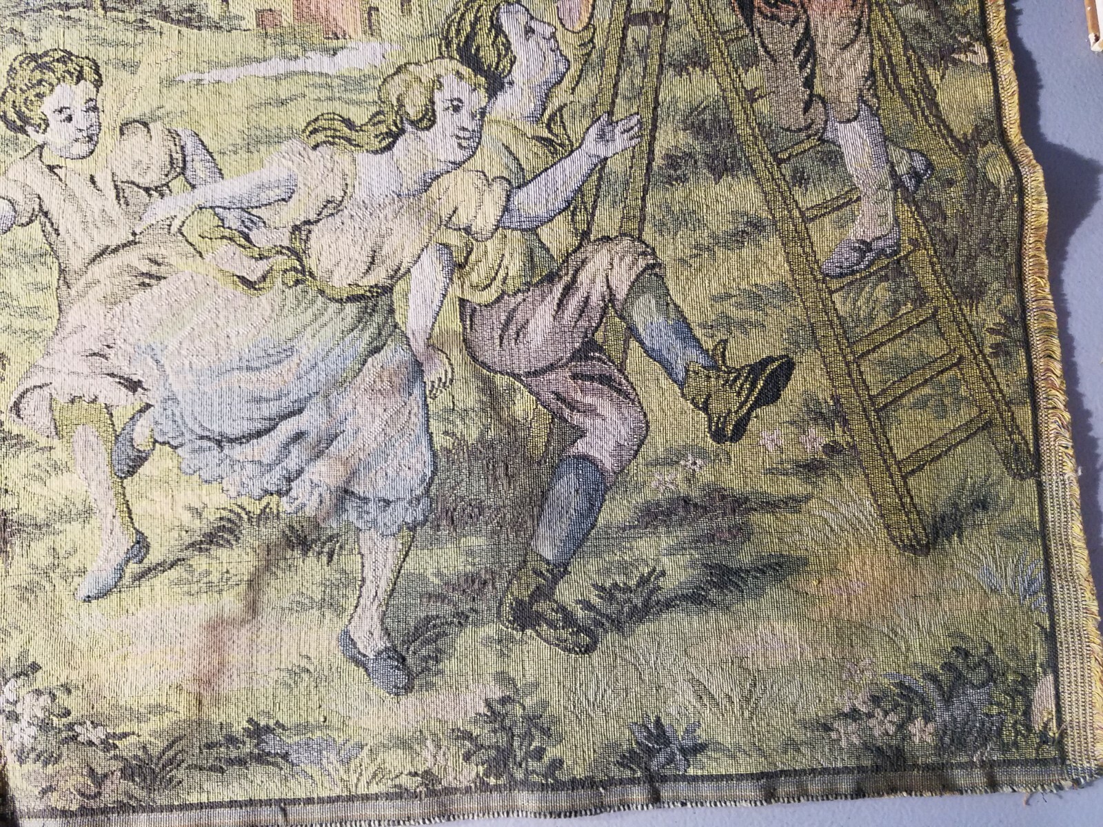 tapestry 18 x 36 Children Boys Girls Playing