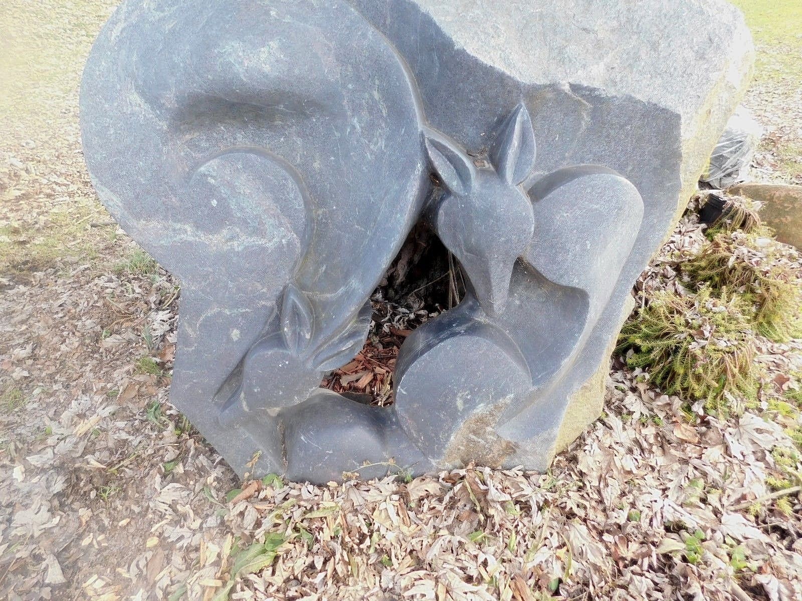 Large Modernistic 1960 African Shona Zimbabwe Stone Carving Sculpture Deer