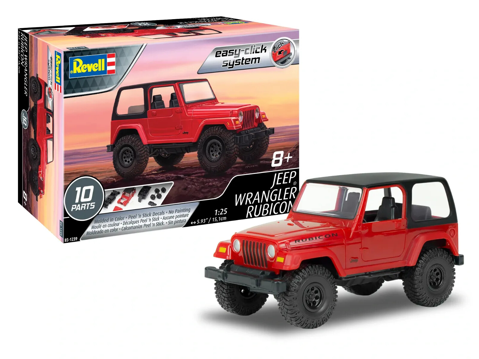 Revell 851239 1:25 Jeep Wrangler Rubicon Model Kit | eBay