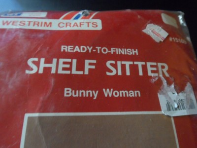 Westrim Shelf Sitter Bunny Wood Vintage Kit Ready to Finish Woman Rabbit 5169