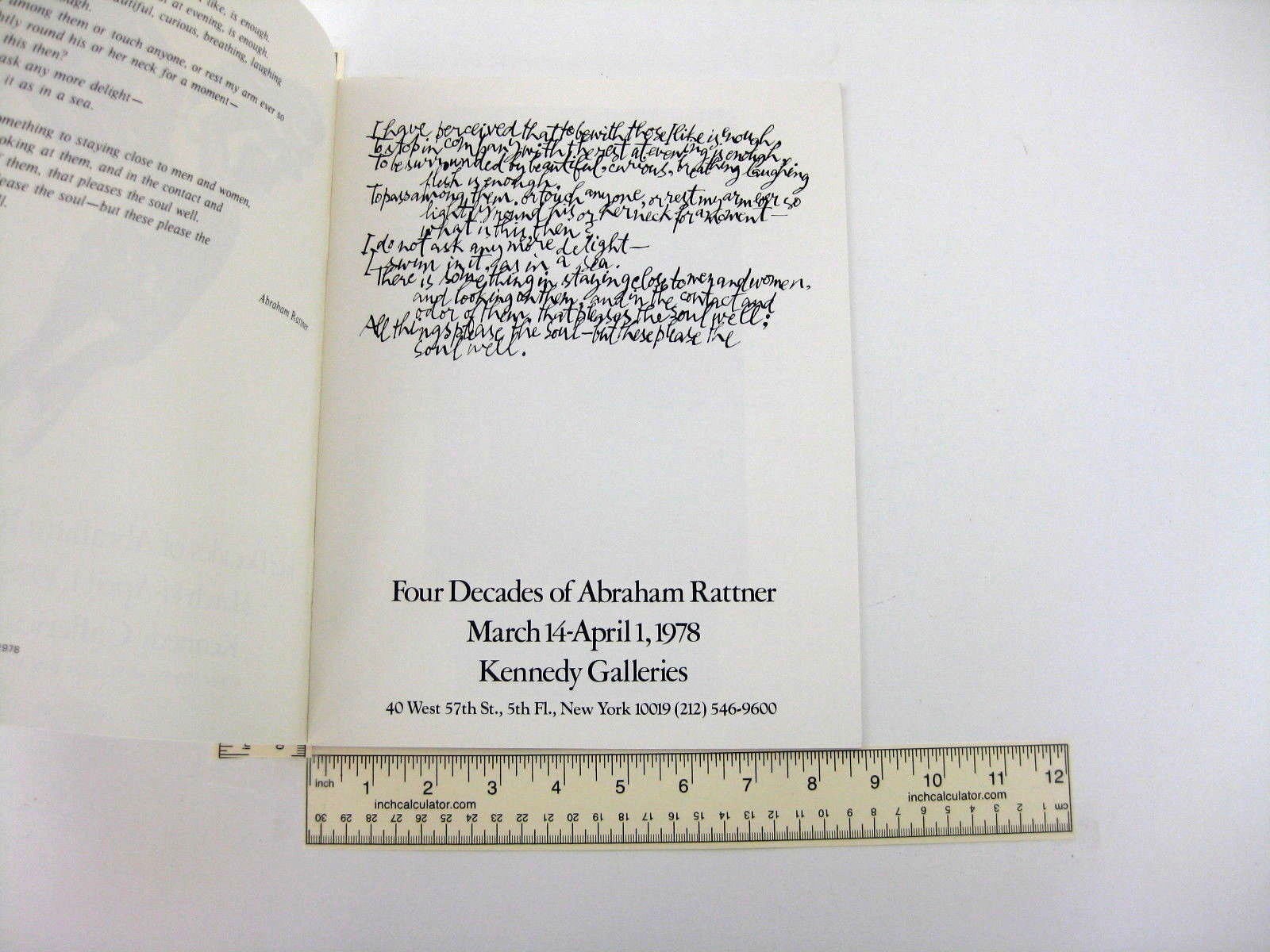 Abraham Rattner Surrealist Art Exhibition Catalog Book New York City NY 1978