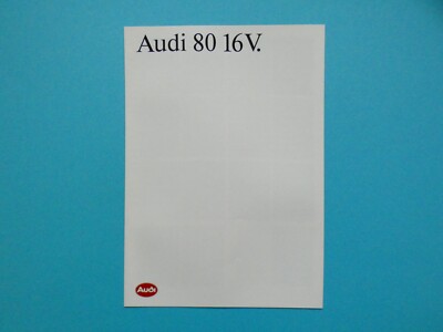 Prospekt / Katalog / Brochure Audi 80 (B3) 16V und 16V Quattro - 01/90