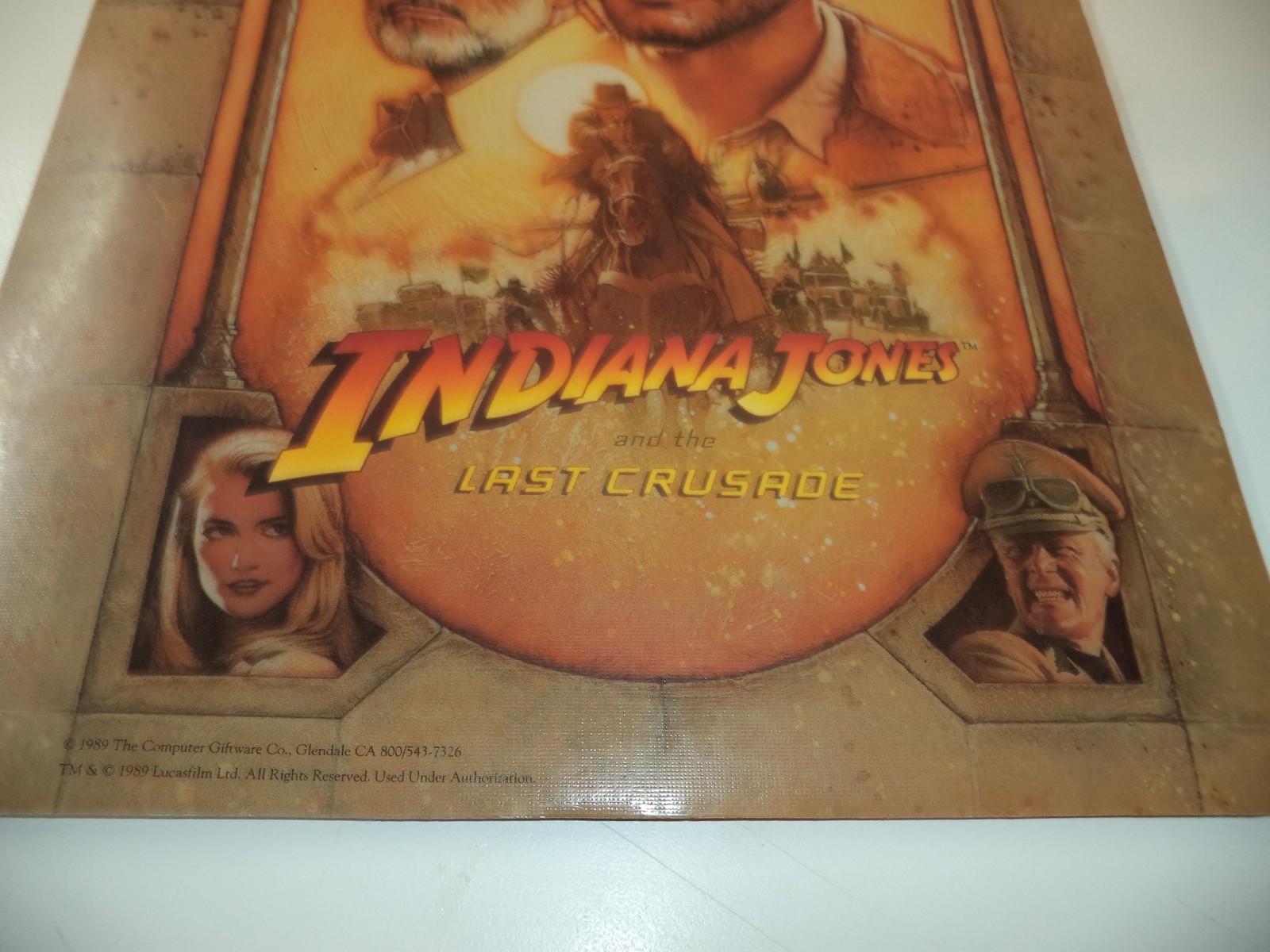 1989 Classic Indiana Jones Last Crusade Mousepad Harrison Ford, Sean Connery