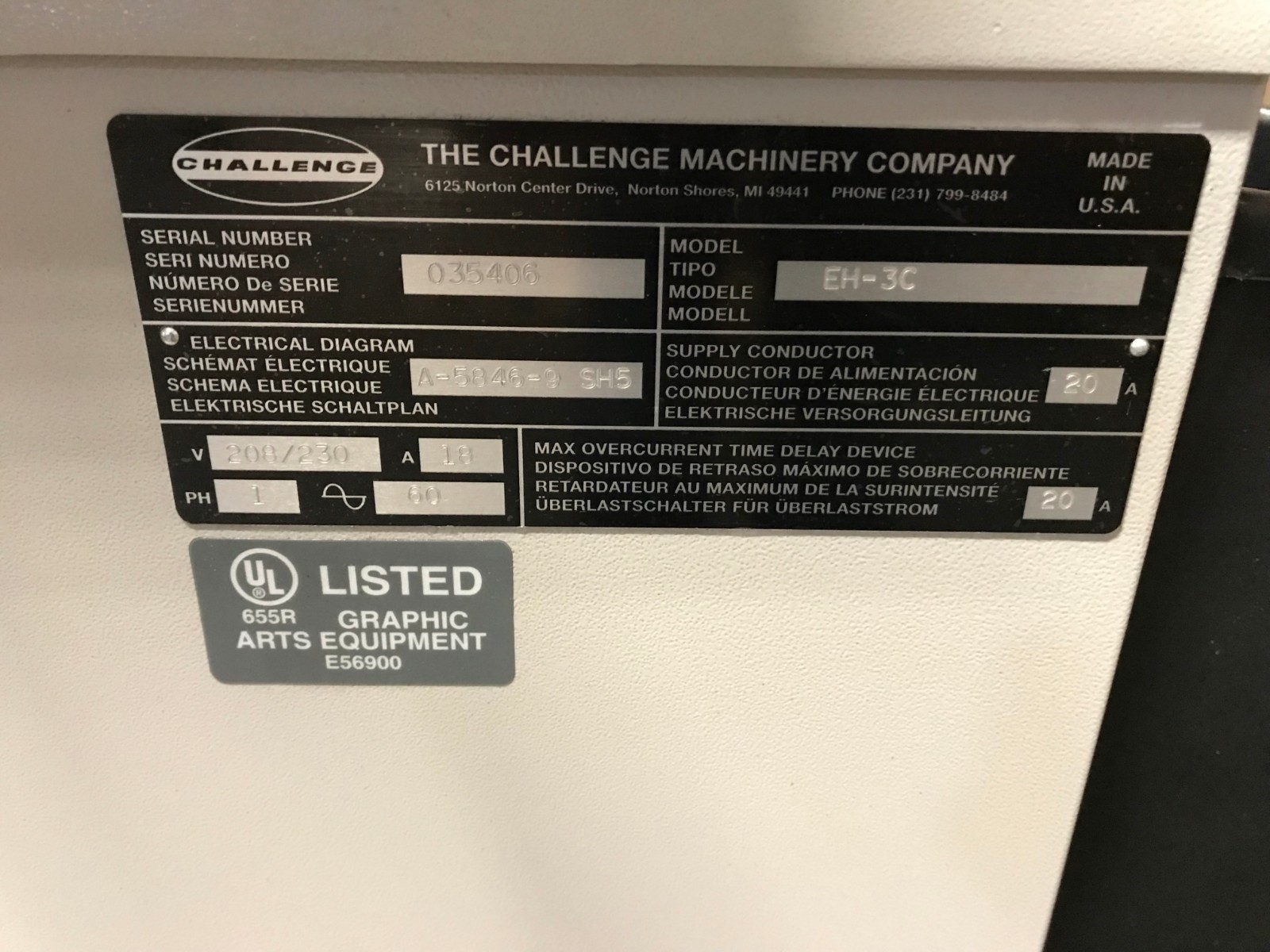 Challenge EH-3C Paper Drill - Professionally Serviced - 2003 Model