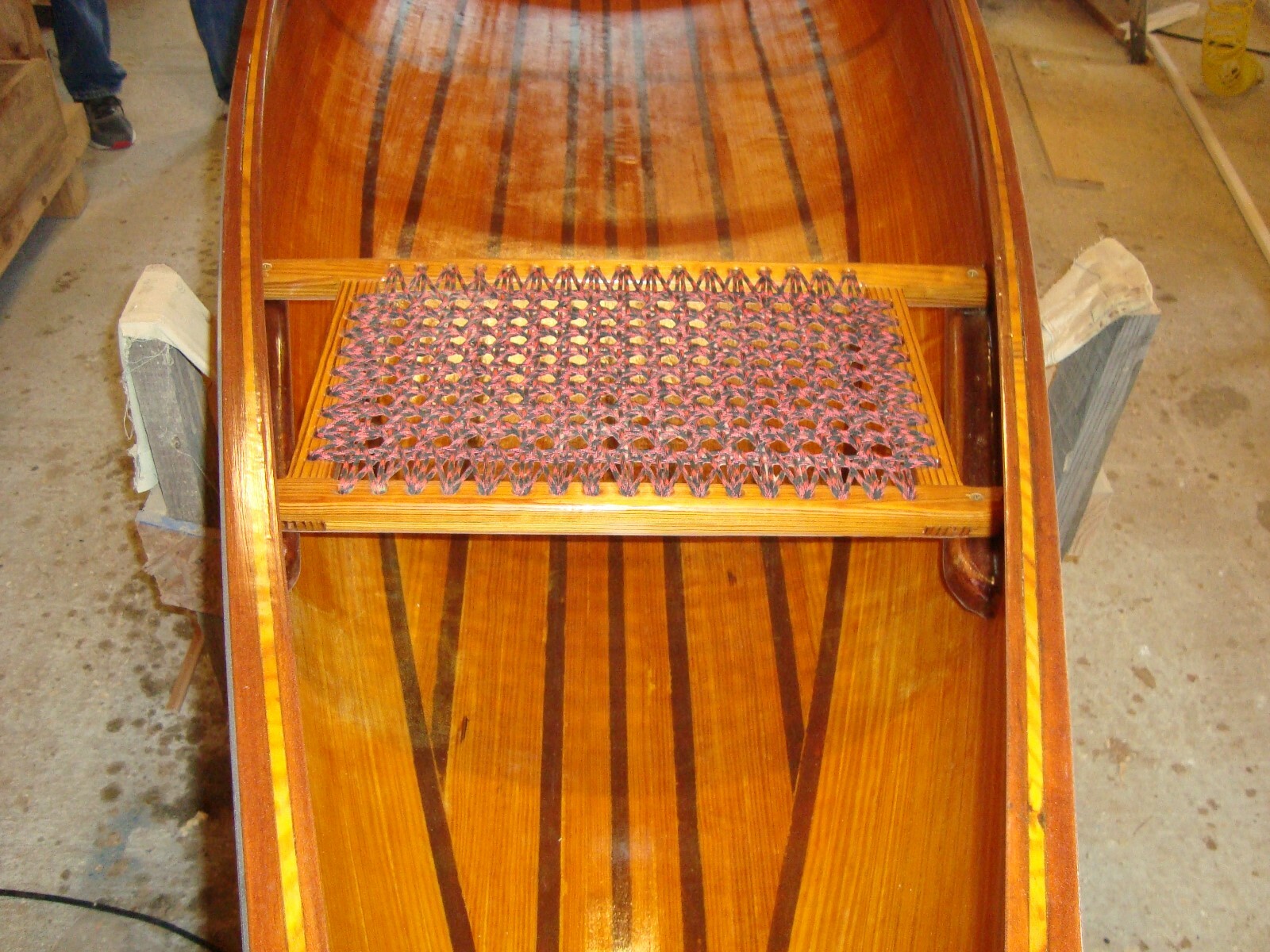 Pine and Cherry Canoe  hand built Wooden Boat 15' 7
