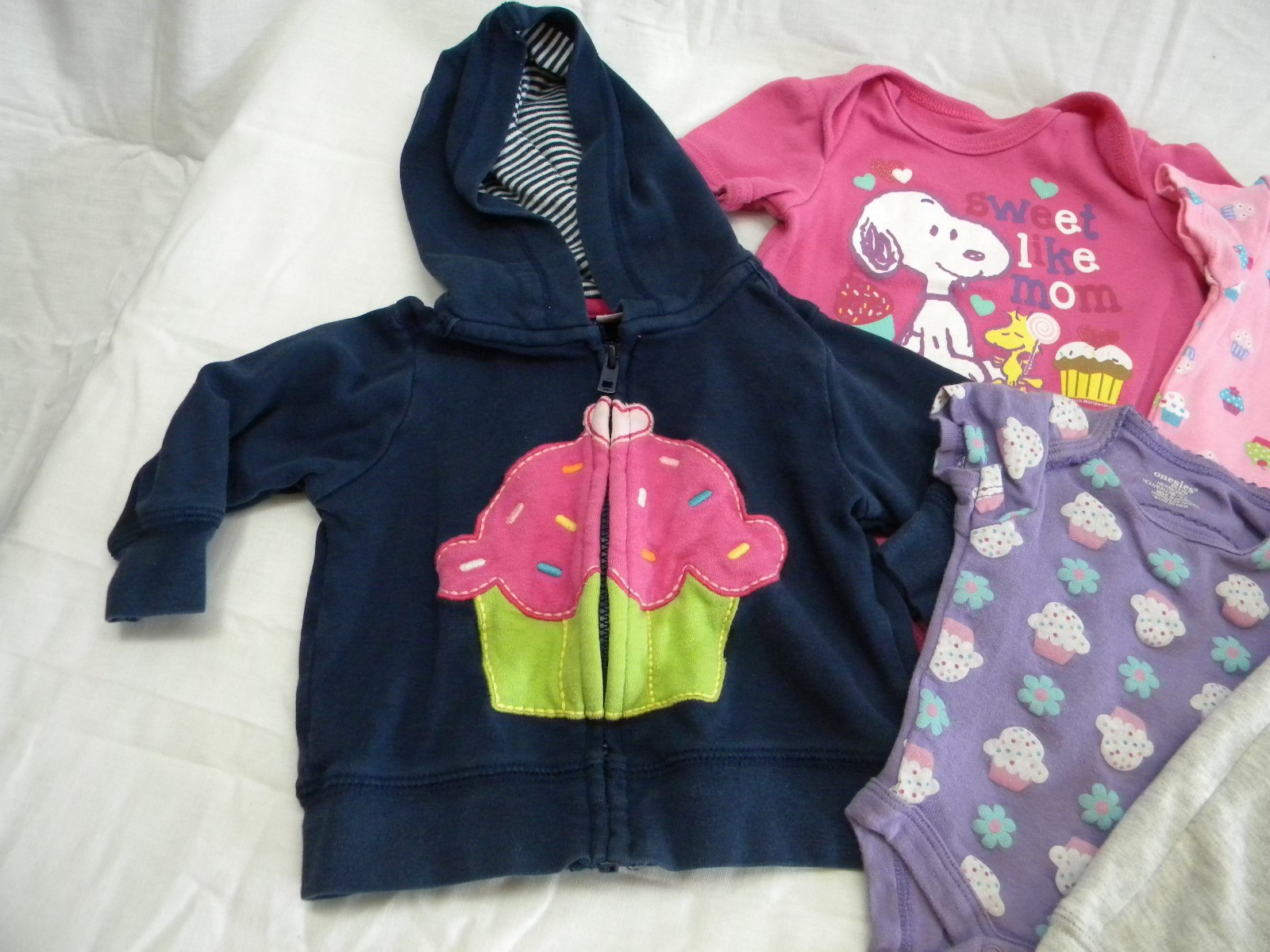 infant girl newborn nb 0-3  3 month cupcake mixed lot
