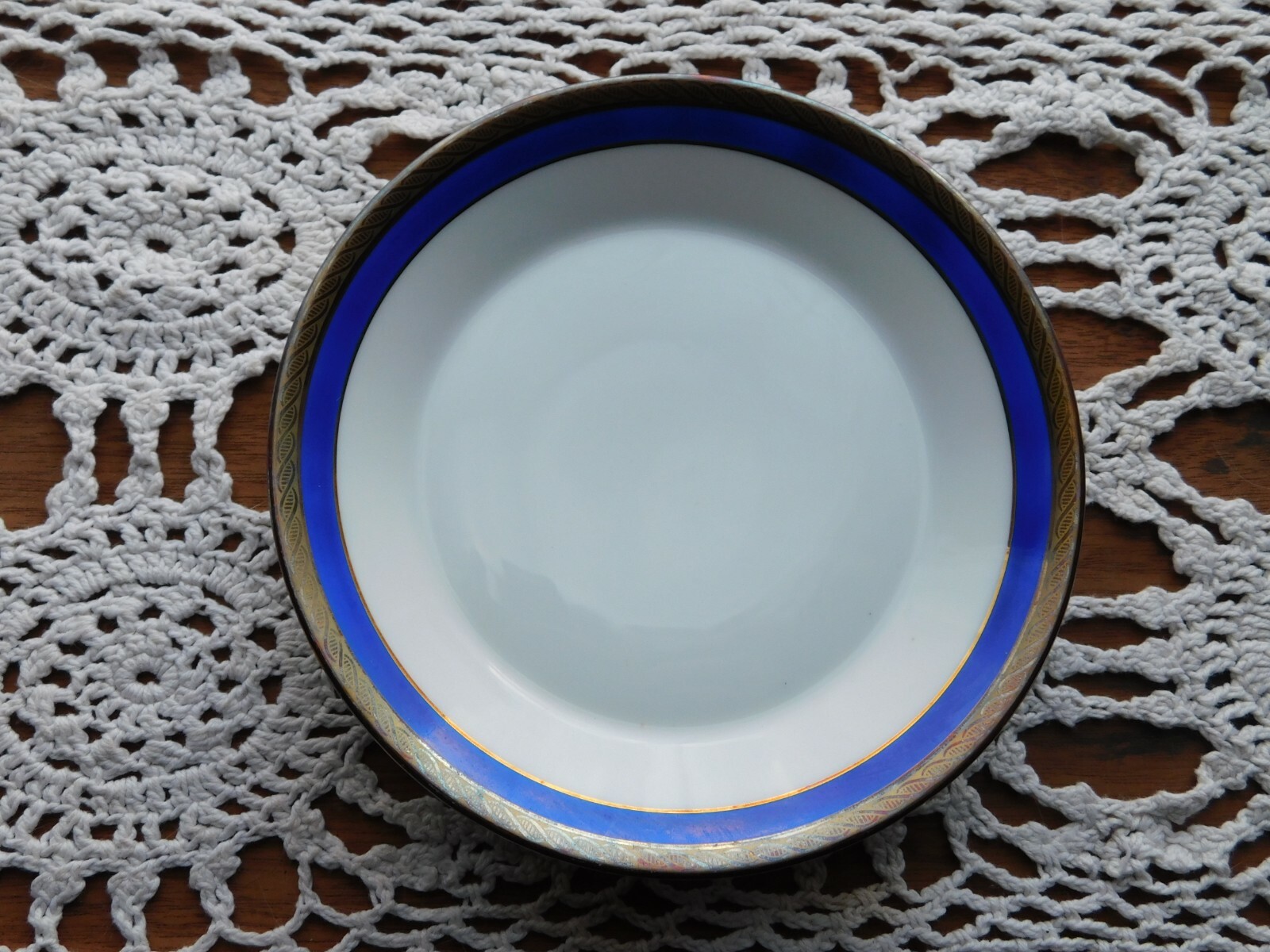 Vintage Richard Ginori  Blue Gold Tea Cup & Saucer Porcelain