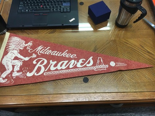 1950’s Milwaukee Braves Pennant Baseball Rare