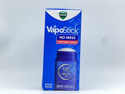 Vicks VapoStick No Mess Soothing Vapors Solid Balm,1.25 Oz,Quick Dry/Easy to Use