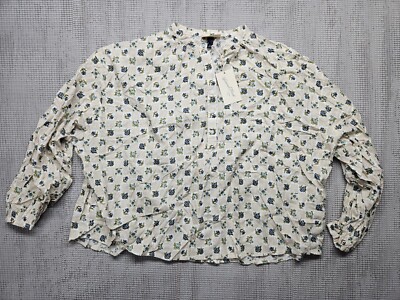 Universal Thread Women's Balloon Long Sleeve Poet Blouse Size XL Cream/white