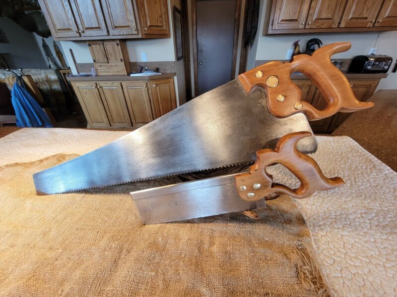 Vintage Sheffield Saw Works Indianapolis Hand Saw and Back Saw