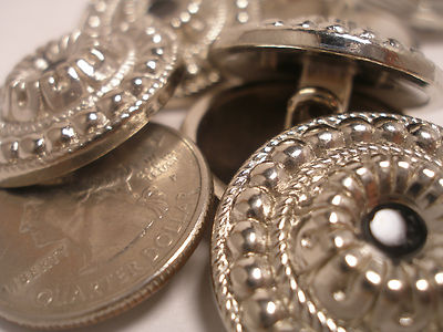 New lots silver metal buttons black center sizes 1 1/8, 7/8 13/16, 5/8 7/16, S36