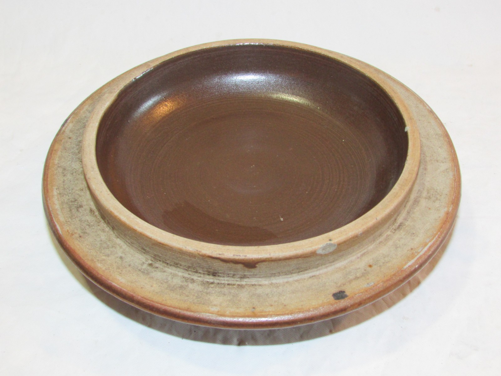 Vintage Crock Stoneware Lid 7-1/4