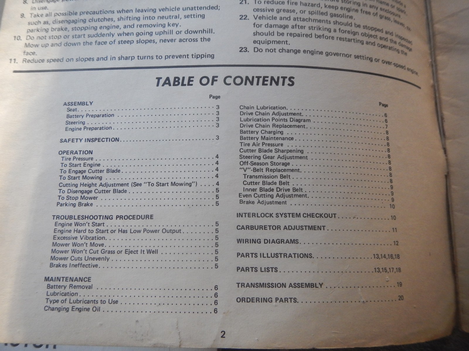 Vintage Old Owners Manual Lawn Tractor H360 T321 H50 T301