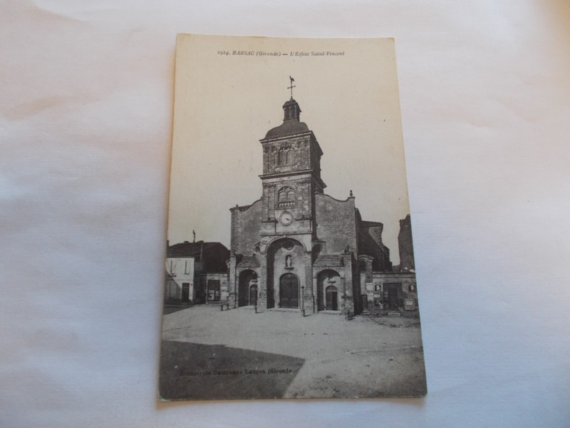 33  Barsac  Gironde  L Eglise Saint Vincent  Ecrite A Mr L Abbe Voir Dos