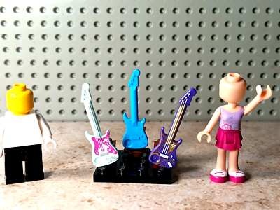 LEGO Friends Music Guitar ELECTRIC Lot of 3 Assorted Blue Purple
