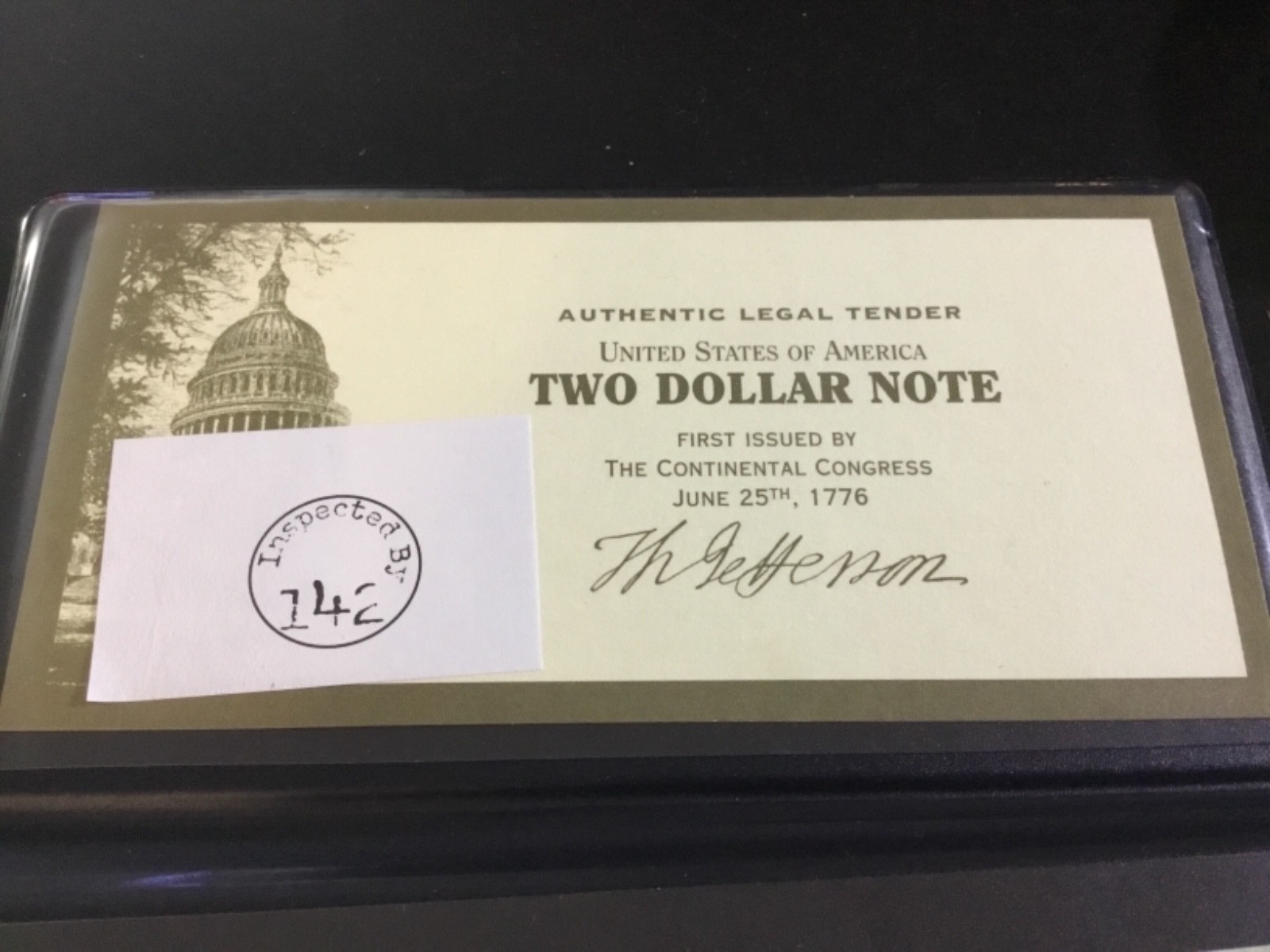 UNCIRCULATED 2003 US TWO DOLLAR NOTE-OHIO-WORLD RESERVE MONETARY EXCHANGE