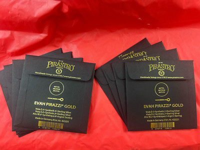 2 Set 100% Authentic evah pirazzi gold viola set with removable A strings