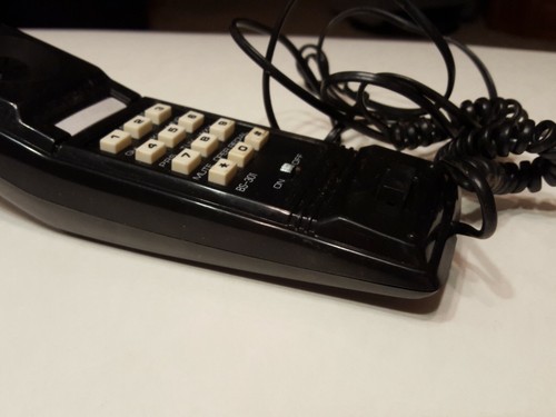 VIntage Black Telephone Fisher & Co Push Button Cord & Phone Receiver No base