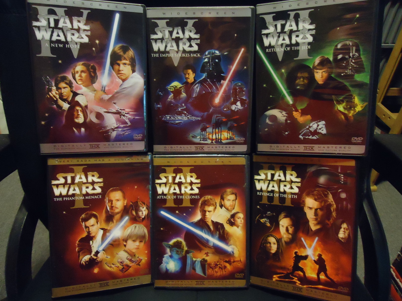 ✓ Star Wars DVD Trilogy & Prequel Trilogy 6 Widescreen