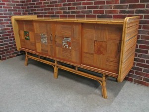 Buffet meuble, bahut bas de cuisine  Rotin