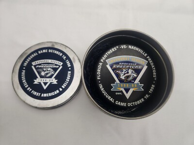 1998 Nashville Predators First Ever Home Game 10/10/98 Puck Very Rare Vintage 