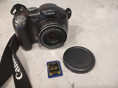 Canon PowerShot S3 IS 6.0MP 12X Optical Zoom Digital Camera 2gb SD Memory Card