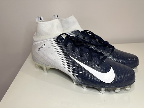 Size 9.5 Nike Vapor Untouchable Pro 3 Football Cleats White/Blue AO3021-102 NEW Nike Vapor Untouchable Pro 3 White Navy Football Cleats  main image 2