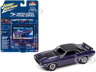 1970 DODGE CHALLENGER R/T PURPLE ''USPS'' 1/64 JOHNNY LIGHTNING JLPC012-JLSP331