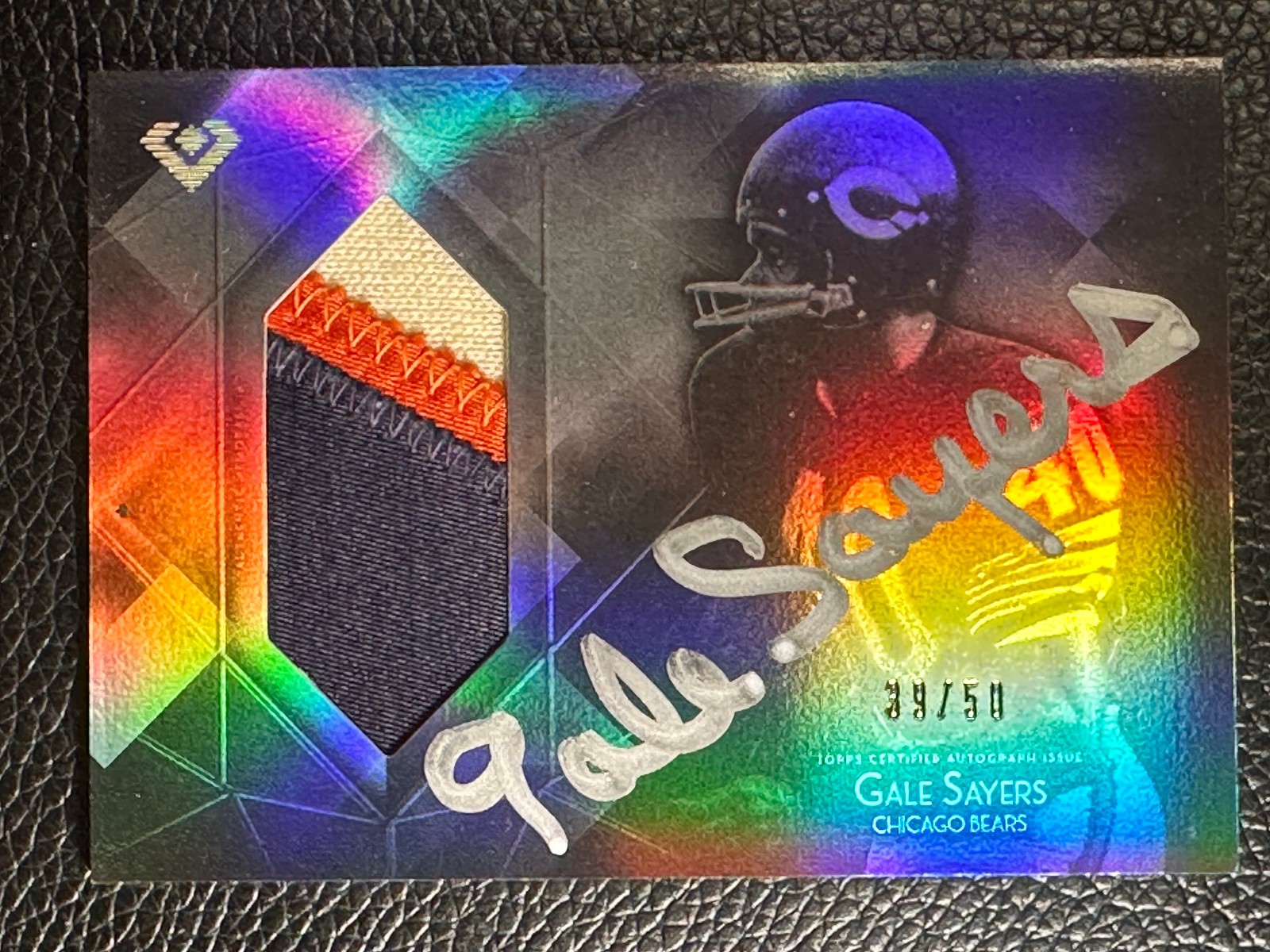 2015 Topps Diamond Silver Gale Sayers 39/50 Auto Autograph Jumbo Patch Jersey