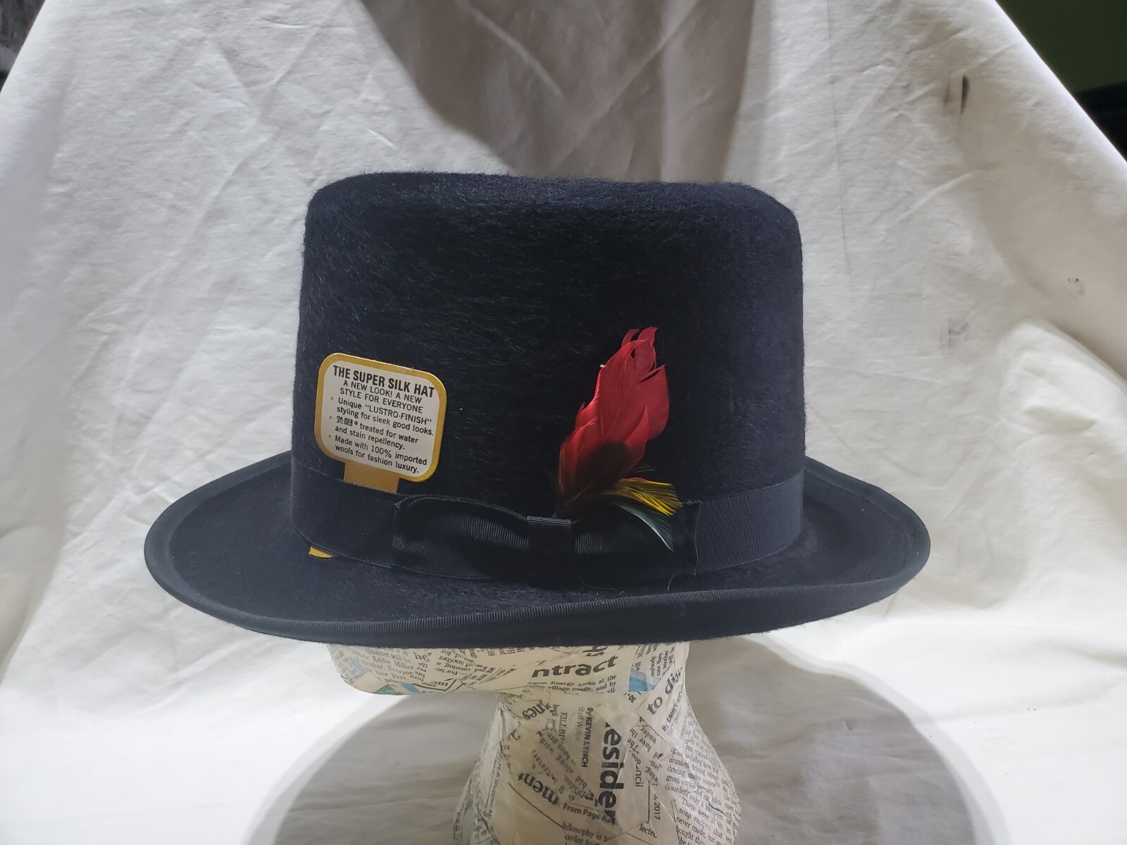HXC Men's Top Hat Black Designer Collection 100% Wool Made