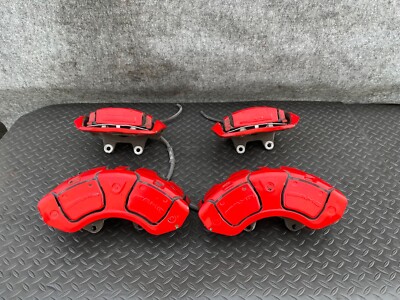 ✔MERCEDES W221 W216 S63 S65 CL63 AMG COMPLETE BREMBO BRAKE CALIPER RED SET OEM