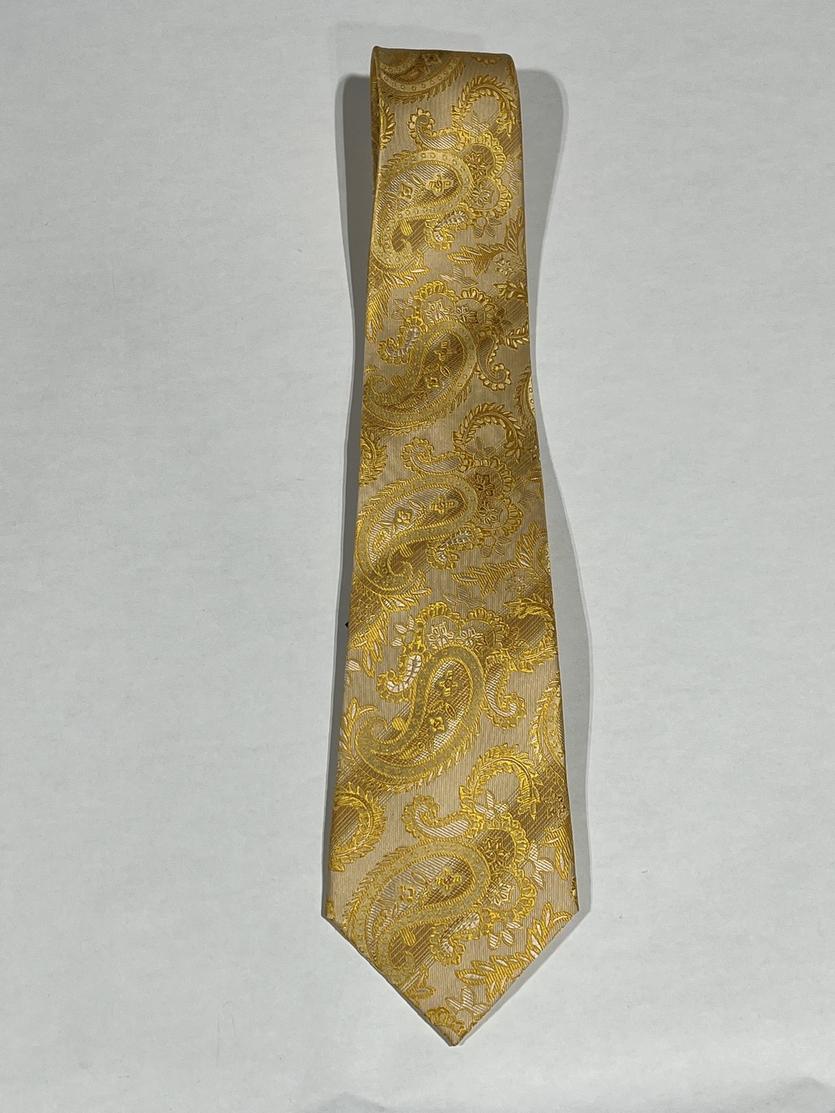 Mens Giorgio Cosani Gold Paisley Tie Pure Silk Hand Made NEW