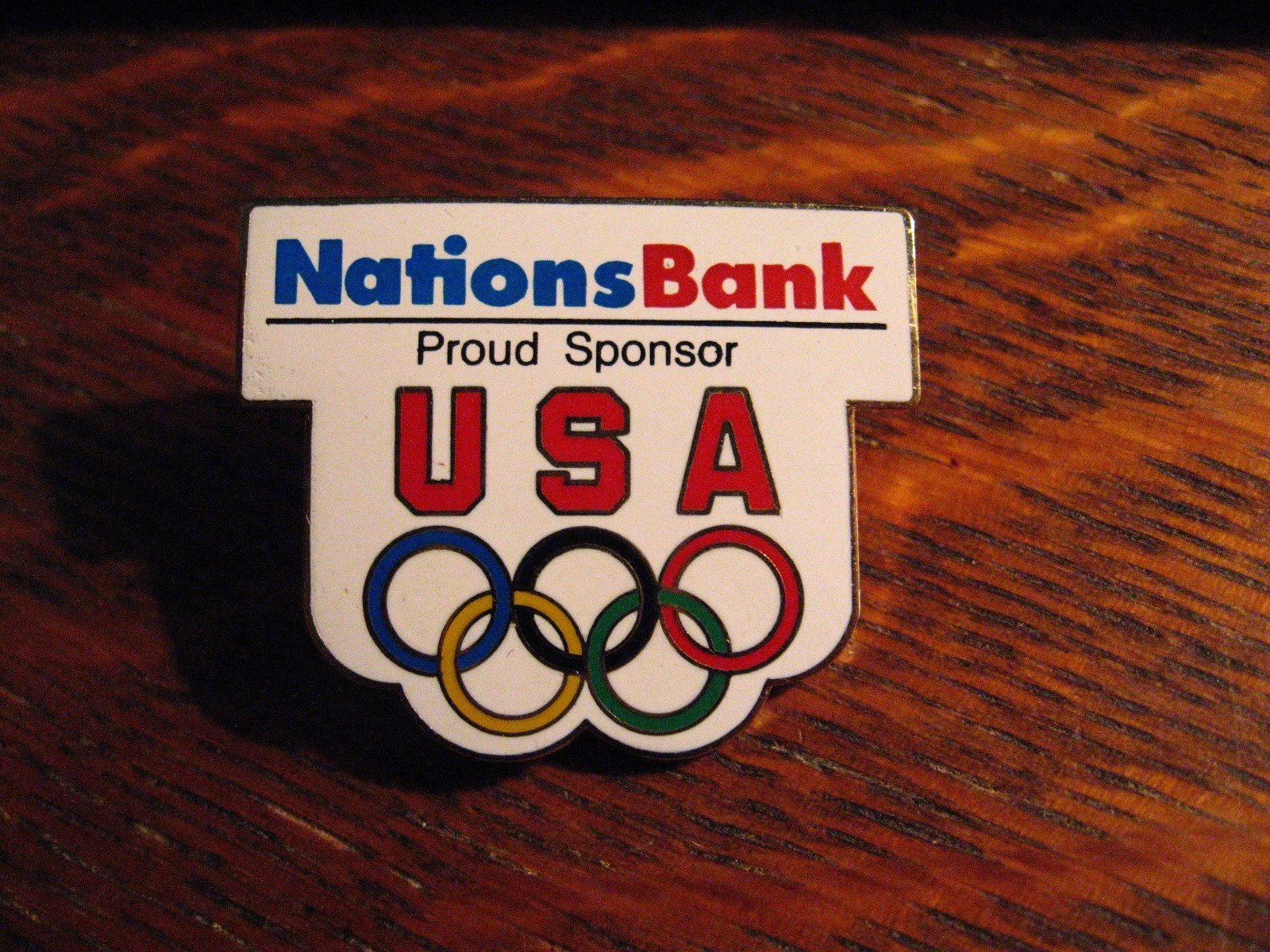 NationsBank Olympic Pin - Vintage Nations Bank USA Olympics