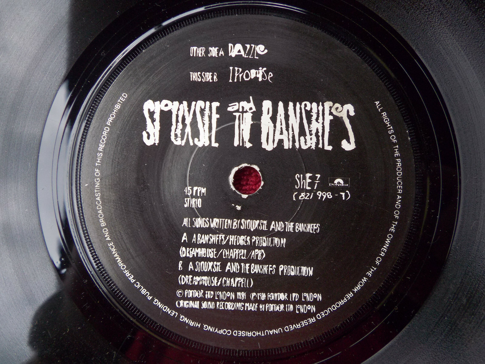 Siouxsie and the Banshees – Dazzle / I promise (7″-Single)