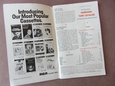 Vtg 1970 Harrison Tape Catalog Reel 8 & 4 Track Cassette Grateful Dead Hair CSN