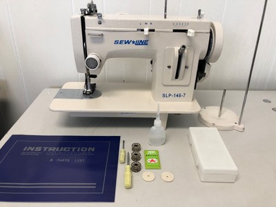 SEWLINE 7PORTABLE WALKING FOOT ZIG ZAG  +CASE +EXTRAS  INDUSTRIAL SEWING MACHINE