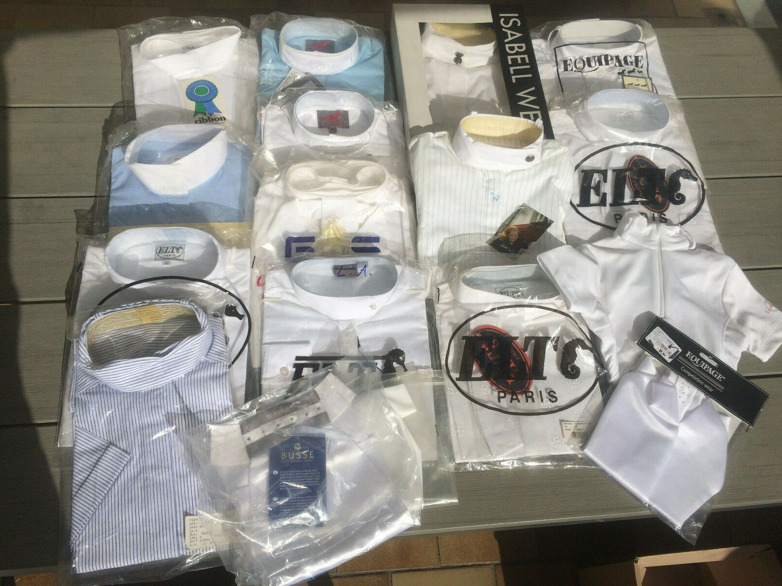 27 Turnierblusen PIKEUR*WERTH u.a. Damen/Kinder NEU versch.Modelle  + 7Plastrons