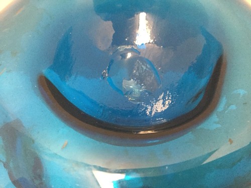 Vintage Blue Glass Bottle Applied Seal Jn Greenhow Williamsburg 1770 Hand Blown