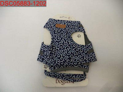 NWT - Dog Lemi Blue Floral Cat Vest Harness & Leash Set to Outdoor Walking Sz: S