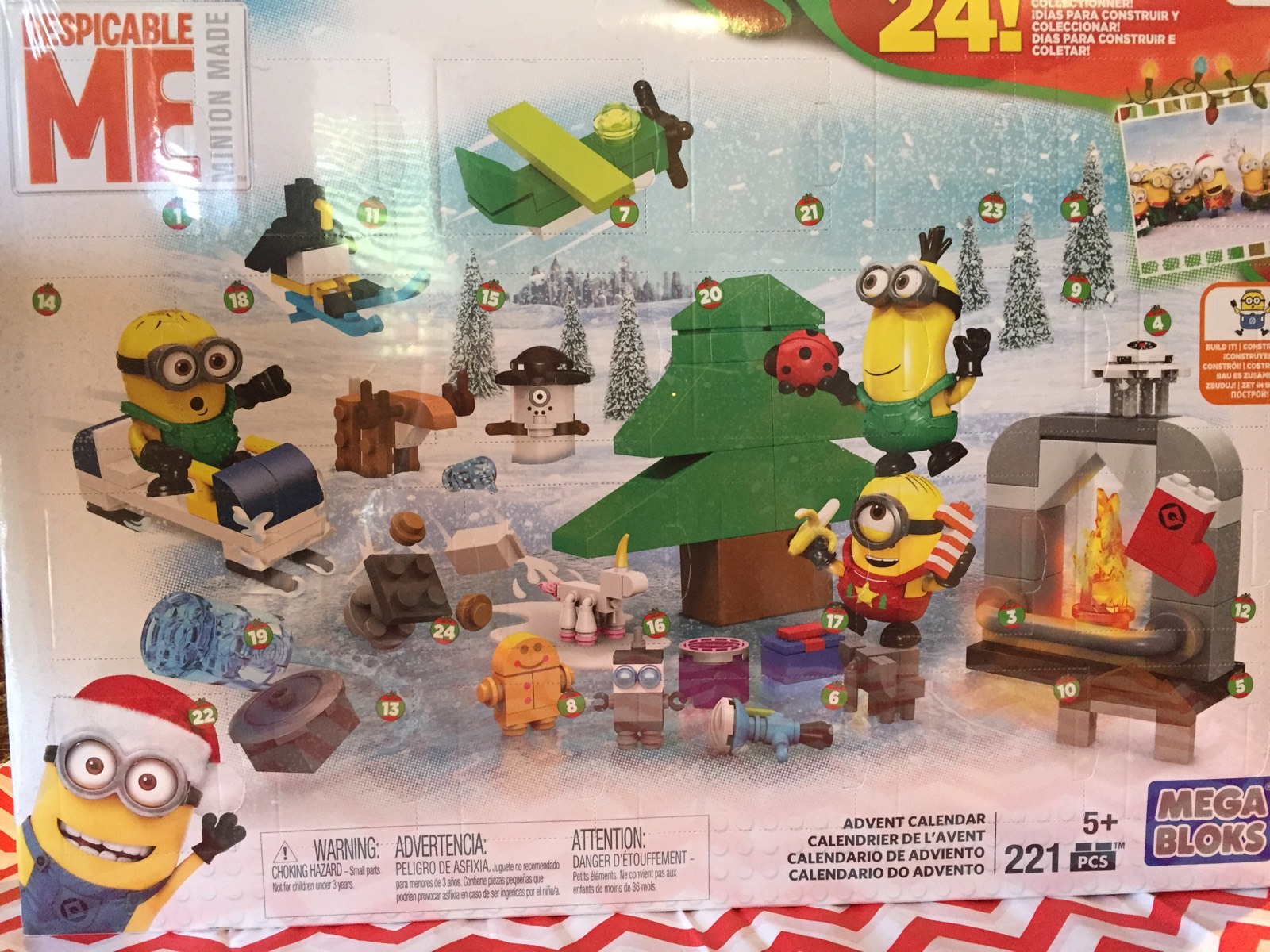 minions advent calendar mega bloks despicable me 221 pcs Kids Christmas Toys