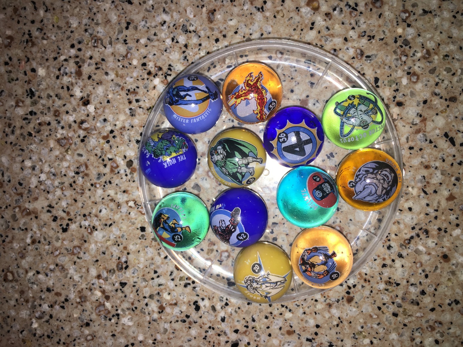 12 Marvel Collector Marbles SUPER SIZED Vintage Toy Biz 2003 Hulk Iron Man Storm