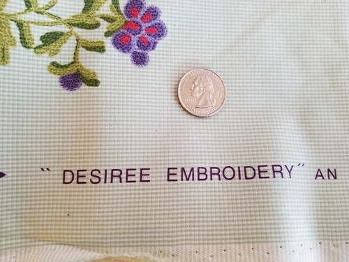 Vintage Schumacher Desiree Embroidery Fabric Cotton 1+ YD