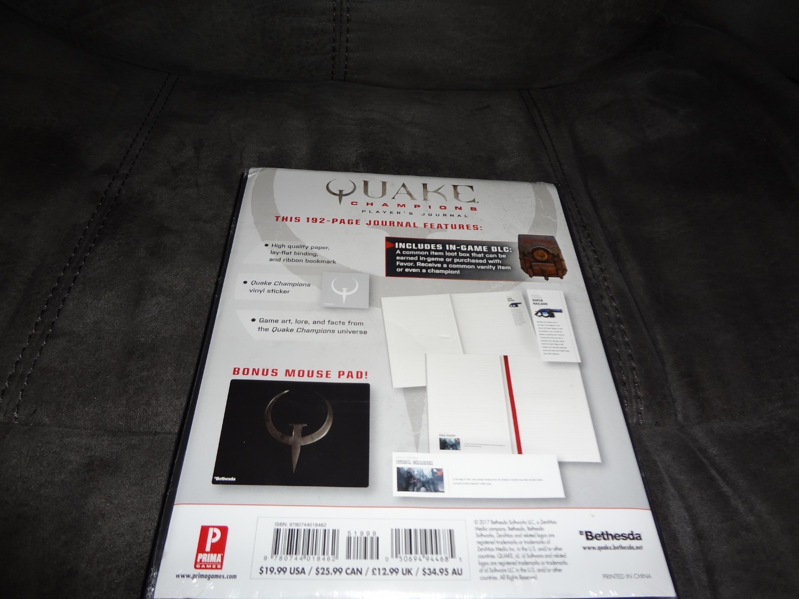 Quake Champions Player's Journal In Game DLC & Bonus Mouse Pad Guide