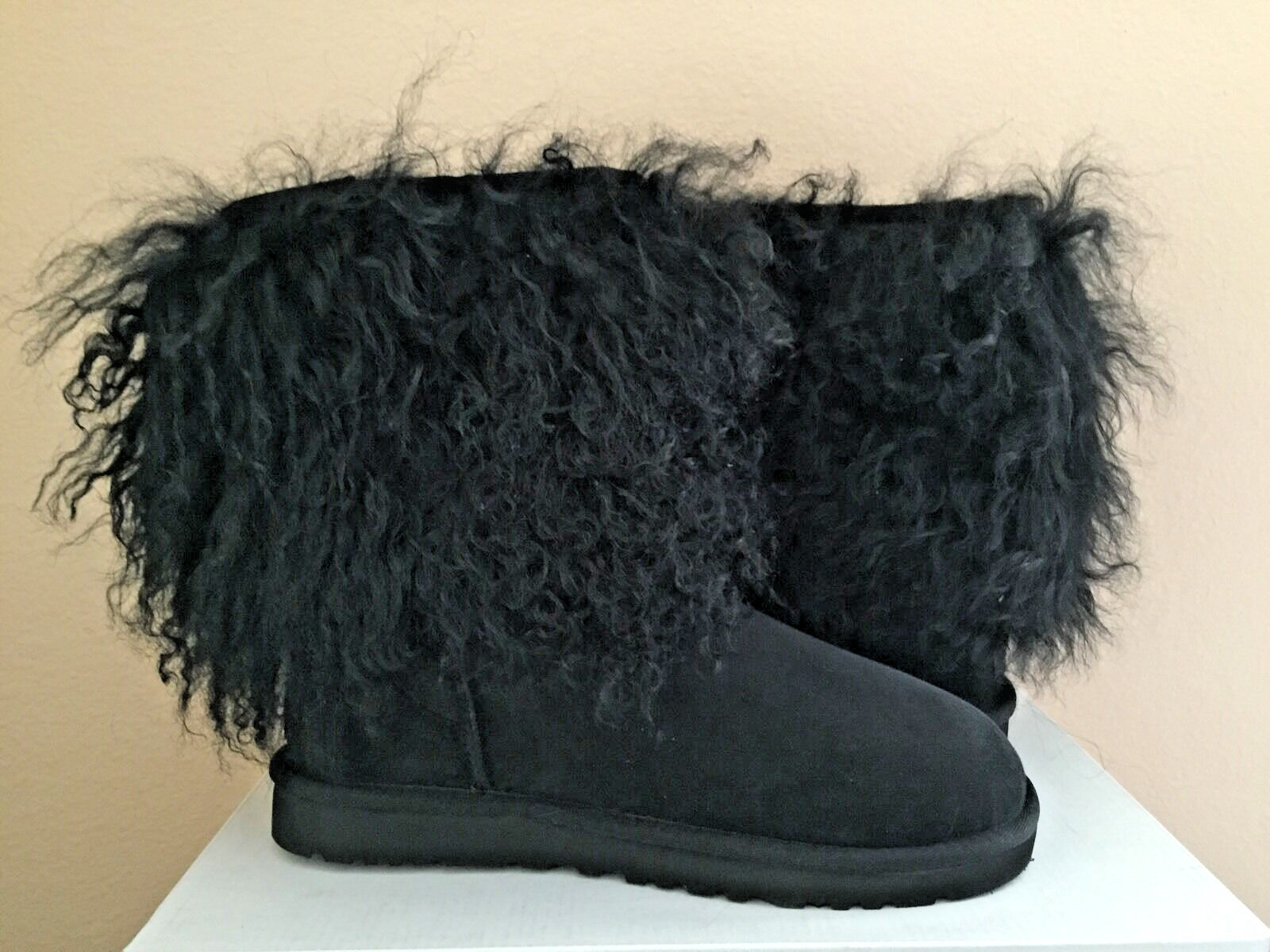 Pre-owned Ugg Classic Short Sheepskin Cuff Black Boot Us 5 / Eu 36 / Uk 3.5 Limited Rare