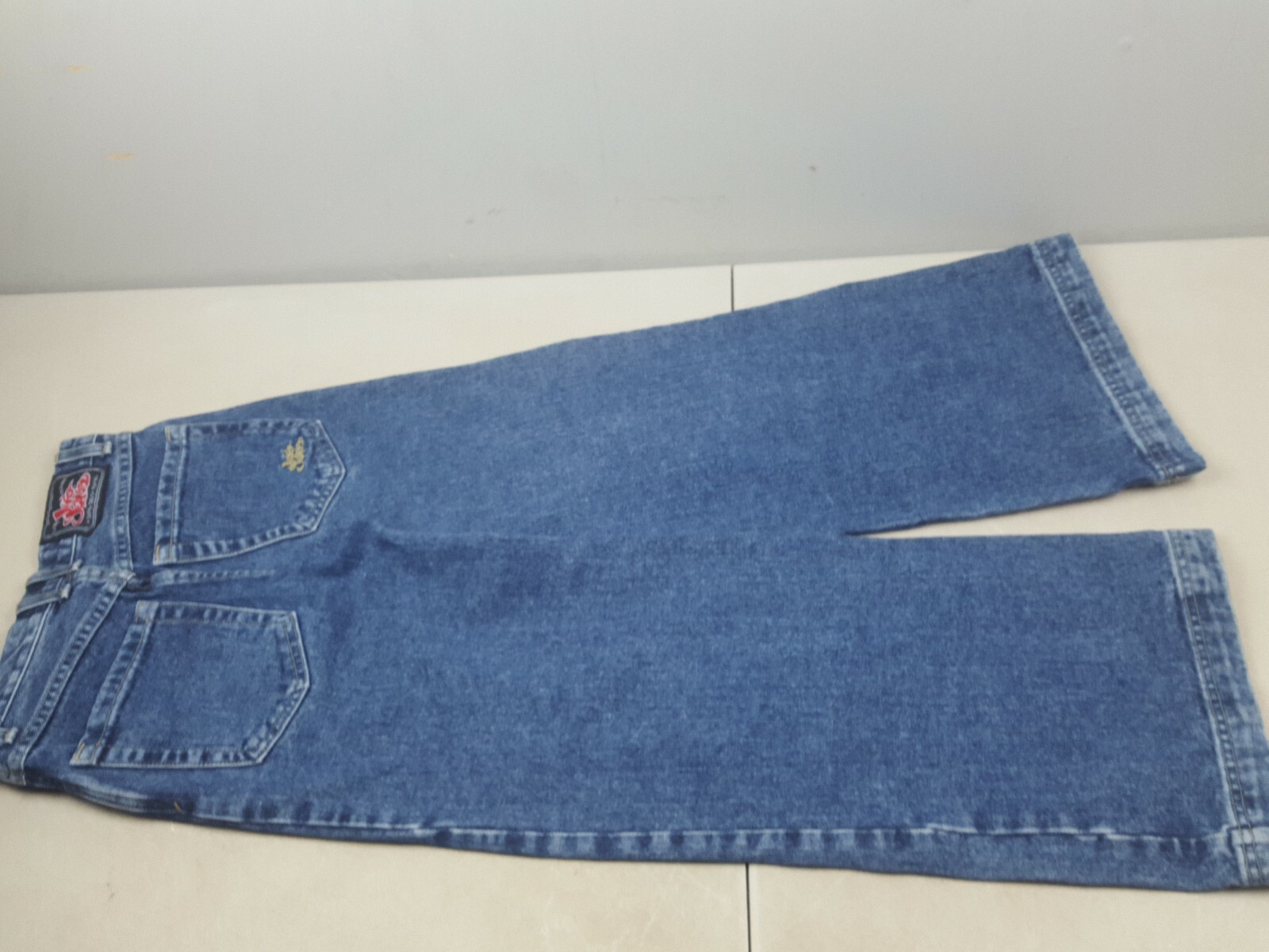 Vintage 90s Jnco Basic 23 Wide Leg Blue Jeans juniors Size 14 26 Inseam USA MADE