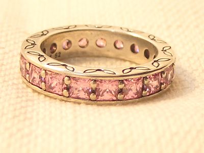 New Pandora Sterling Infinity Pink CZ Band Ring Designed