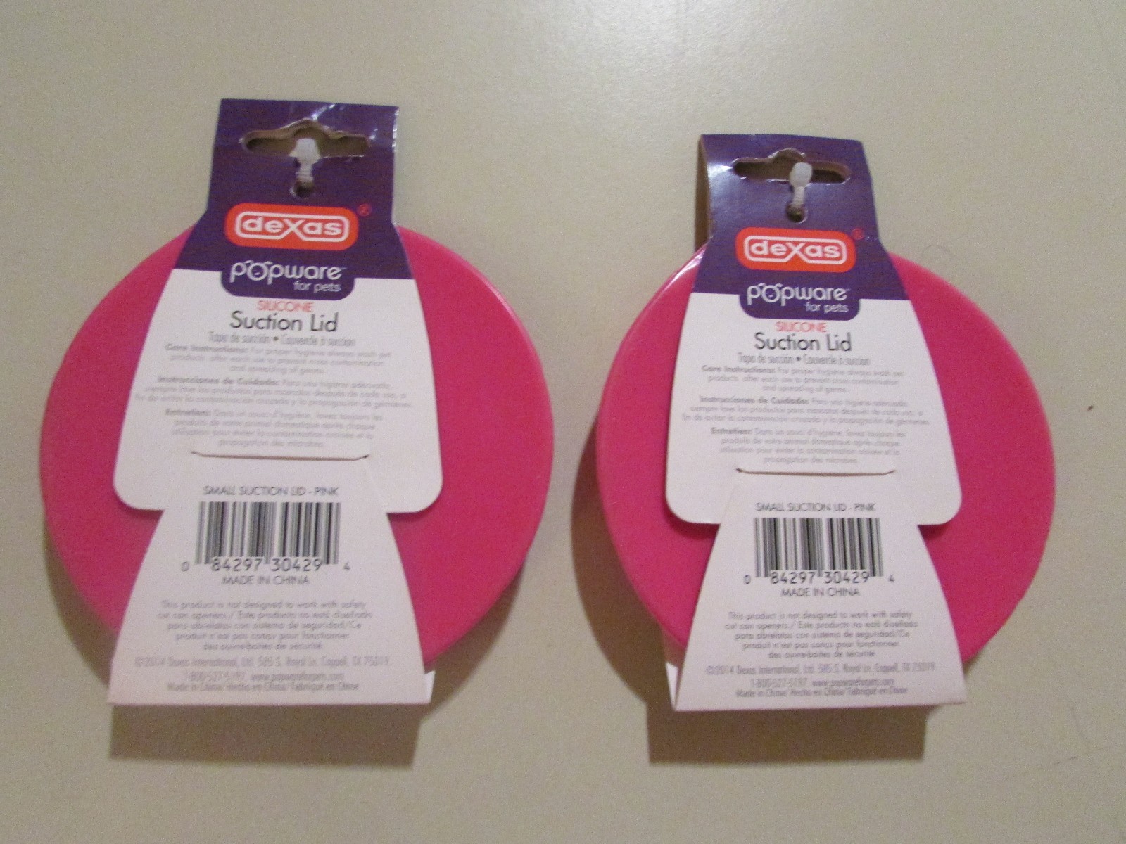 Dexas Silicone Suction Can Cover Lids LOT of 2 New PINK 4